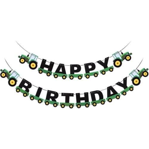 Tractor Birthday Banner Tractor Garland Bunting For Tractor Birthday Party Supplies Decorations Party Birthday Letter Pull Flag
