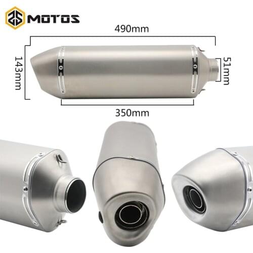 ZS MOTOS Motorcycle 51mm Ak Yoshimura Muffler Exhaust Pipe with DB Killer For GSXR600 GSR750 NINJA CBR600R CBR1000RR
