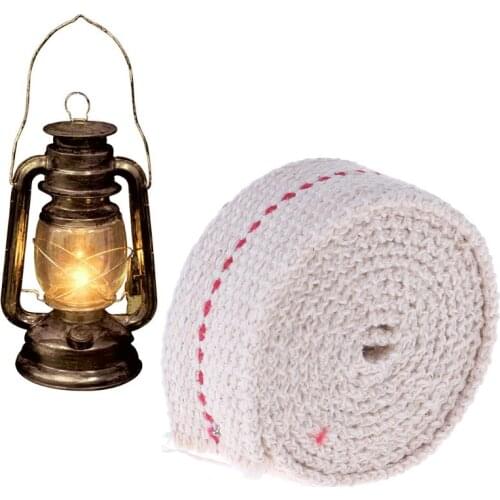 Premium Oil Lamp Mate Flat Cotton Oil Lantern Kerosene Lamp Wick Red Stitch 0.79in Wide 3.3ft Roll E15B