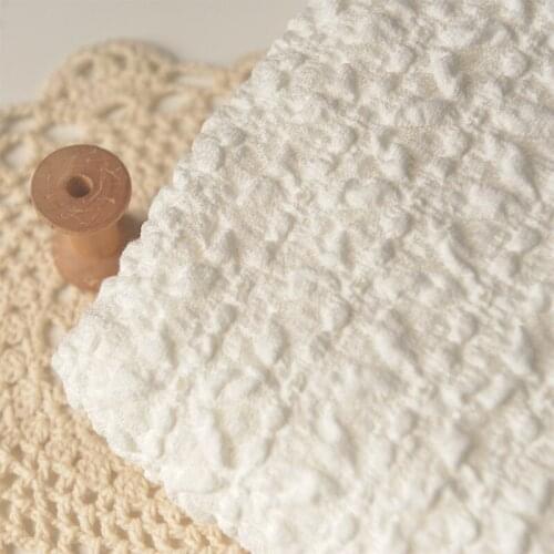 High quality lace material fabric Salt shrinkage crepe white flower fabric Shirt Blouse Dress cheongsam childrens wear tecido