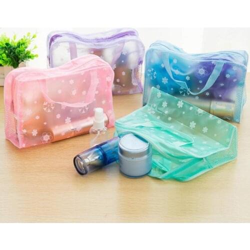 Women Travel Storage Bag Toiletry Organize Waterproof PVC Cosmetic Bag Portable Transparent MakeUp Bag Female Wash Bag