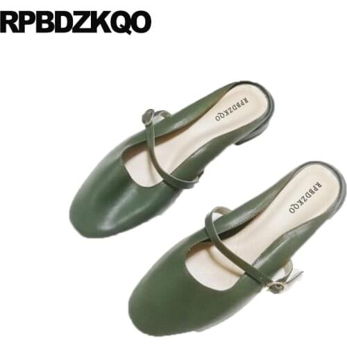 Ladies Beautiful Flats Shoes Women Sandals 2021 Slippers Japanese School Mules China Round Toe Green Mary Jane Factory Direct