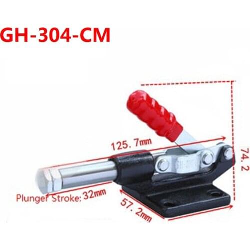 2PC Push Pull Operated Type GH-304-CM Holding Capacity 227kgs Plunger Stroke 32mm Toggle Clamp Quick Release Hand Tools