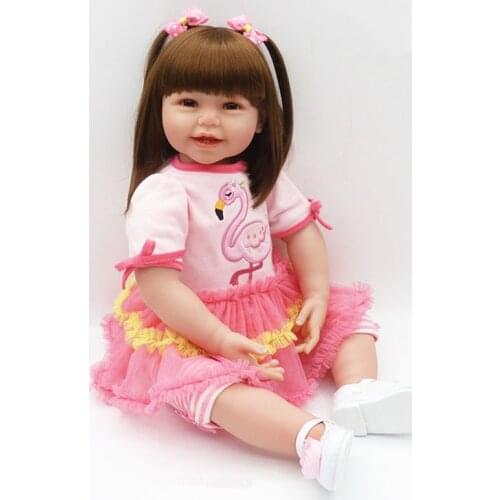 2017 Dollhouse 24" 64cm New Big Size Handmade Reborn Babies Silicone Vinyl Adora lifelike boy doll bebe Reborn Rebirth Menina