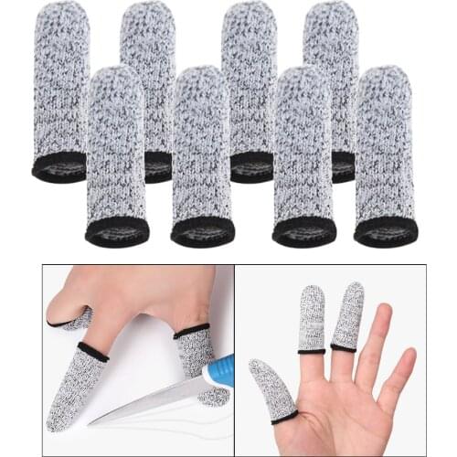 8pcs Reusable Finger Cots Cut Resistant Protection Fingertip Sleeves Caps Covers
