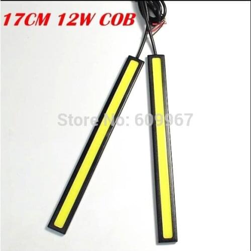 FreeShipping High Power New 12V Daylight 12W COB Car DRL COB 100% Waterproof Bumper Decorative Sticker Daytime Running Light Led