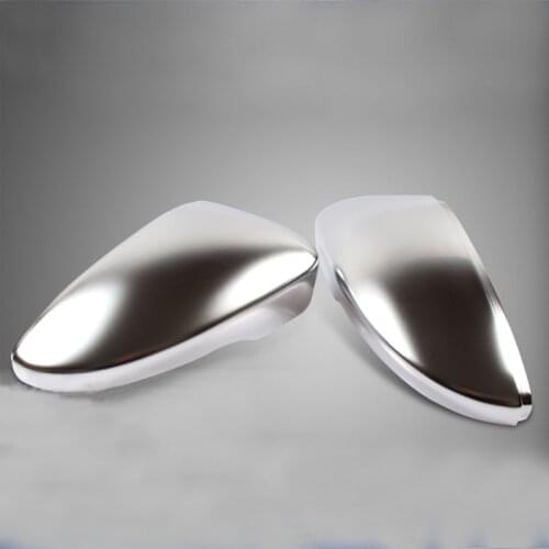2pcs Side Mirror Case Chrome Matt Door Wing Mirror Cover Cap Shell Housing For Passat B7 CC Scirocco
