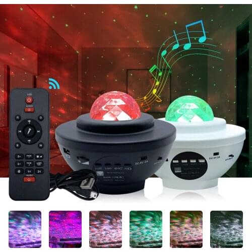 Colorful Starry Sky Projector Night Light Music LED Laser Light 5V 2A USB Bluetooth Bedside Atmosphere Lamp Romantic Projection