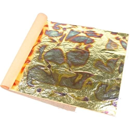 DIY one booklet of 5 Sheets 14x14cm Colorfull Variegated Red Green Blue Gold Leaf Craft Paper for gilding decoration