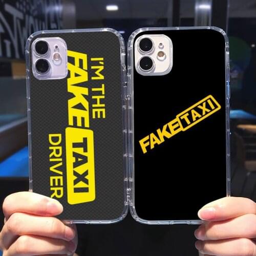 Fake FK Taxi Phone Case Transparent soft For iphone 5 5s 5c se 6 6s 7 8 11 12 plus mini x xs xr pro max