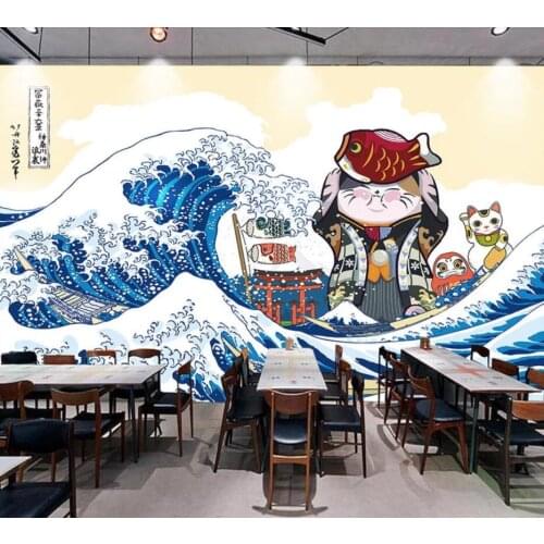 Custom 3D hand-painted Japanese background wall decoration wallpaper murals
