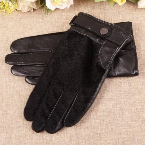 Imported Sheepskin Touch Screen MenS Gloves Simple Atmosphere Autumn And Winter Cycling Leather Gloves Wrist EM018NQF1-5