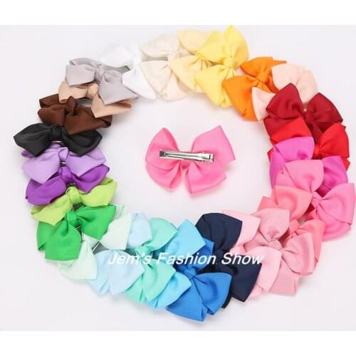 Girls Grosgrain Satin Dovetail Ribbon Bowknot Hair Pin Bows with Duckbill Clip Girls' Hair Accessories Boutique Bows
