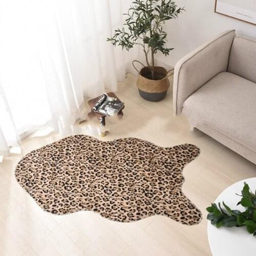 Cheetah Leopard Skin Rug Imitation Animal Skin Pelt Shape Handmade Simulation Leather Floor Area Rug Carpert