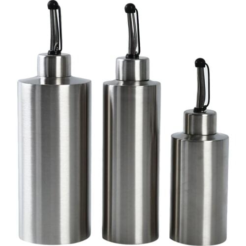 Kitchen Oil Bottle Stainless Steel Leak-proof Soy Sauce Vinegar Cruet Storage Dispenser Gravy Boats BBQ Sprayer 250/350/550ML