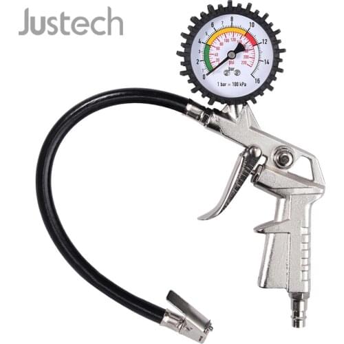 Justech Car Tire Pressure Gauge Tyre Inflator Gauge Gun 16 BAR Air Compressor For Truck, Farm, Van, Car, Motor Bike Tire Tool