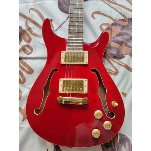 Fashionable Red Jazz electric guitar, professional performance for beginners