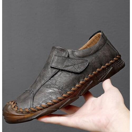 Fashion Genuine Leather Men Casual Shoes Luxury Brand Mens Loafers Handmade Breathable Driving Shoes Moccasins Plus Size 38-47