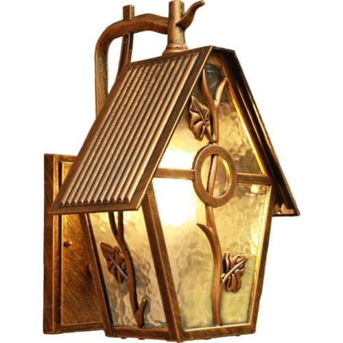 Rustic Garden Courtyard Wall Sconce Led Wall Fixture Cottage Style Outdoor Wall Lighting Vintage Waterproof Wall Lamp E27 home