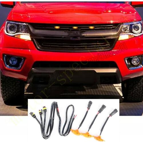 NEW For Chevrolet Colorado 2015-16 Grille LED Light Raptor Style Grill Trim Cover 3Xcar accessories