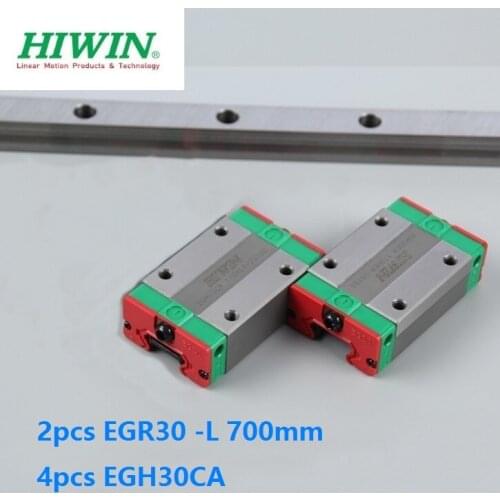 2pcs origial Hiwin rail EGR30 -L 700mm linear guide + 4pcs EGH30CA carriage blocks for CNC router
