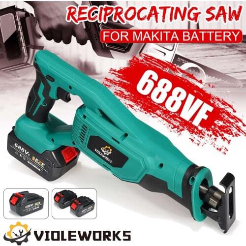 Cordless Reciprocating Saw 688VF Adjustable Speed Chainsaw Wood Metal PVC Cutting Reciprocating Saw Power Tool By VIOLEWORKS