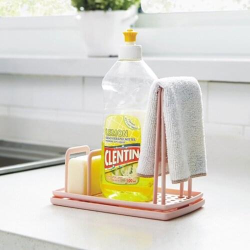 Plastic Sponge Storage Rack Rag Holder Towel Shelf Bathroom Kitchen Organizer Soap Drain Box Bathroom Accessories