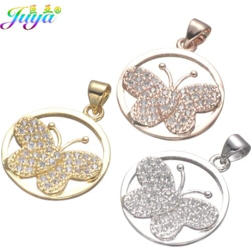 Gold/Rose Gold Butterfly Suspension Charm Pendants Accessories For Women Men Charm Bracelets Pendant Necklace DIY Making