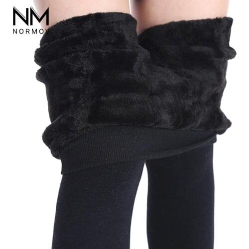 NORMOV Womens Winter Plus Cashmere Leggings Fashion Big Size Warm Super Elastic Faux Velvet Winter Thick Slim Leggings