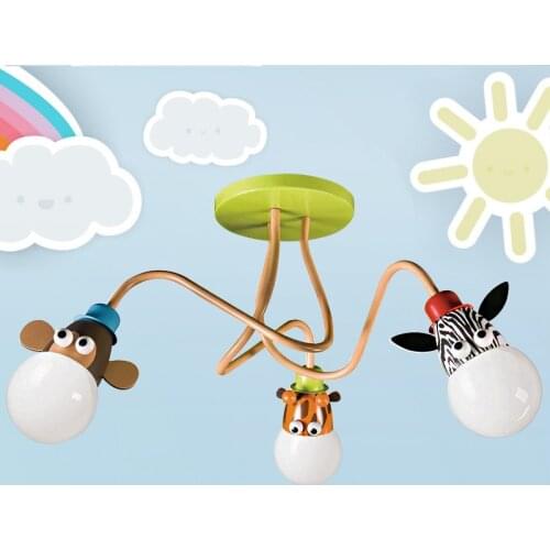 Modern childrens room cartoon Monkey zebra ceiling light for bedroom lamp