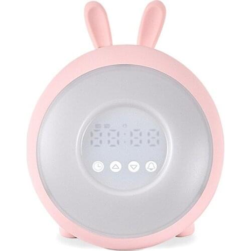 LED dream time sleeping wake up light Alarm clock desk table bedside rabbit lamp rechargable bulb for baby bedroom
