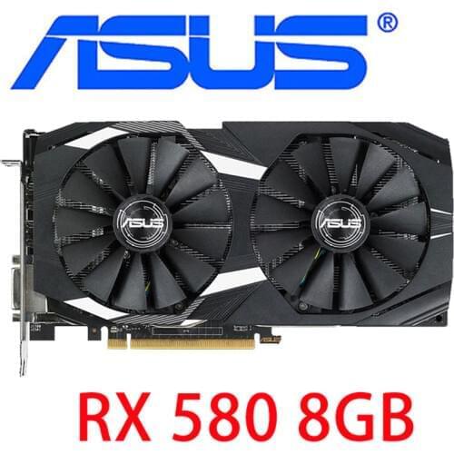 ASUS Original RX 580 8GB Video Card 256Bit GDDR5 Graphics Cards for AMD RX 500 series VGA Cards RX580 DisplayPort HDMI DVI Used