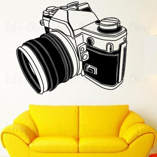 Photo Camera Vinyl DIY waterproof vinyl modern Camera Photographer wall sticker Wall Decals Mural wallpaper of room decoration