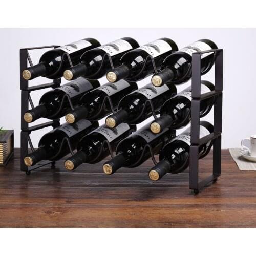 European style iron wine rack creative superposition wine rack multi bottle wine rack bar creative wine cabinet display