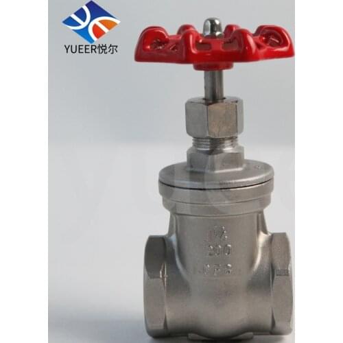 Yueer 1/2inch 1inch 2inch 3inch stainless steel internal female thread water oil gas steam gate valve