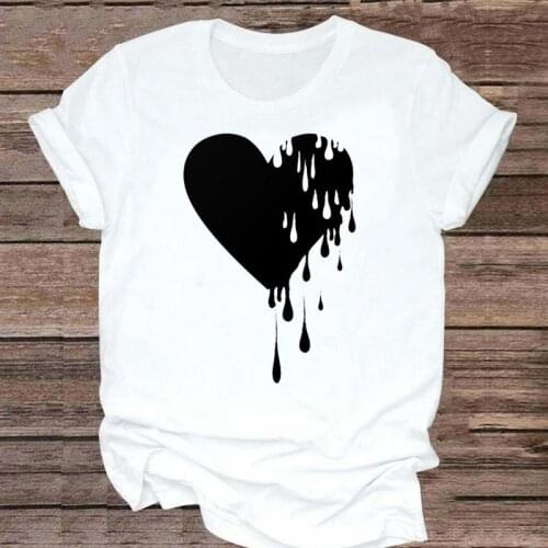Women Love Heart New Trend Short Sleeve Fashion 2021 90s Graphic Clothes Tshirt Top Lady Print T Female Tee T-Shirt