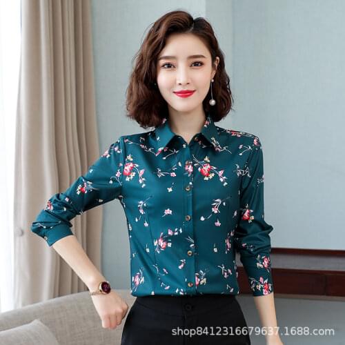 Autumn Chiffon Office Lady Button Up Shirt Korean Fashion Long Sleeve Women Shirts White Vintage Ladies Tops Camisas Mujer