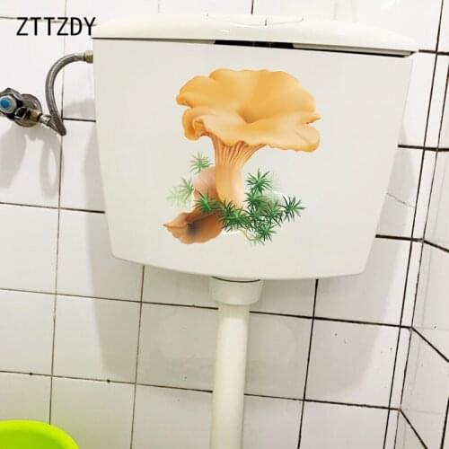 ZTTZDY 20×24CM Mushroom Fun Cartoon Toilet WC Decoration Home Kids Room Wall Stickers Decals T6-0149