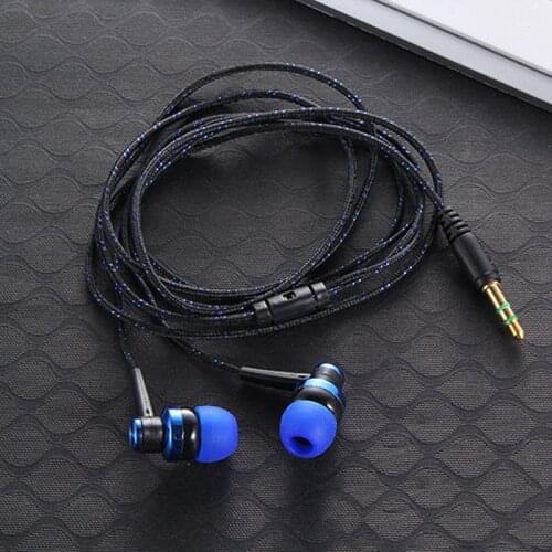 1PCS MP3 MP4 Wiring Subwoofer Headset Braided Rope Wire Cloth Rope Noise Isolating Earphones for Iphone Xiaomi Redmi Pro Earbuds