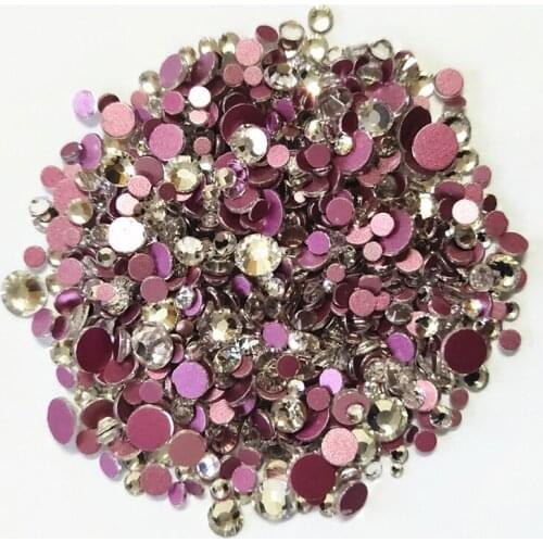 2020 Newest Nail Art Rhinestones Pink Foiling Crystal AB Non Hot Fix FlatBack Strass Sewing &Fabric Garment Nail Art Decorations