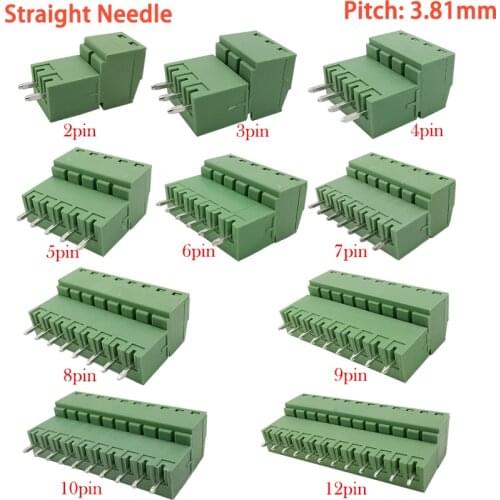 20Pcs/10Pair 15EDG 3.81mm KF2EDG PCB Screw Terminal Block Connector Plug-Pin Straight Needle Header Socket 2/3/4/5/6/8/10/12PIN