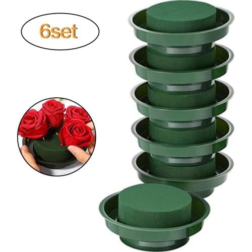 6 Pcs Floral Foam Flower Brick Blocks Insert Dried Flower Mud Handle Bridal Floral Foam for Wedding Flower