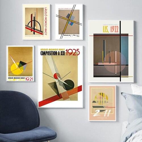 Bauhaus abstract geometric art print modern minimalist poster canvas painting picture home wall decoration living room bedroom