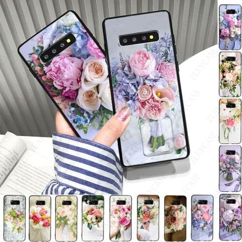 Wedding Flower Ball Peony rose Pink Purple Phone Case For samsung s10 s20fe s9 s30 s20 s21plus note8 9 10plus note20 ultra Cover
