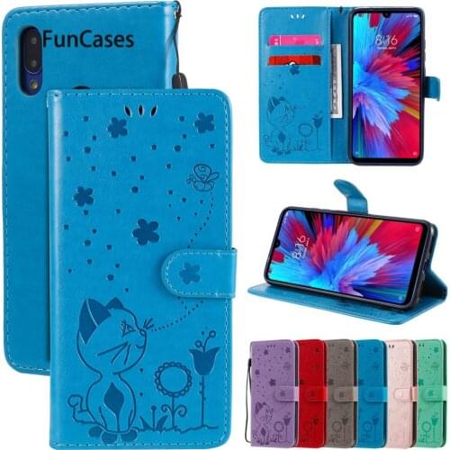 Heavy Cases For Redmi Note 7 Butterfly Protector PU Leather Book Phone Bag Cover Cellular Xiaomi Redmi Note 7 7S Pro New Case