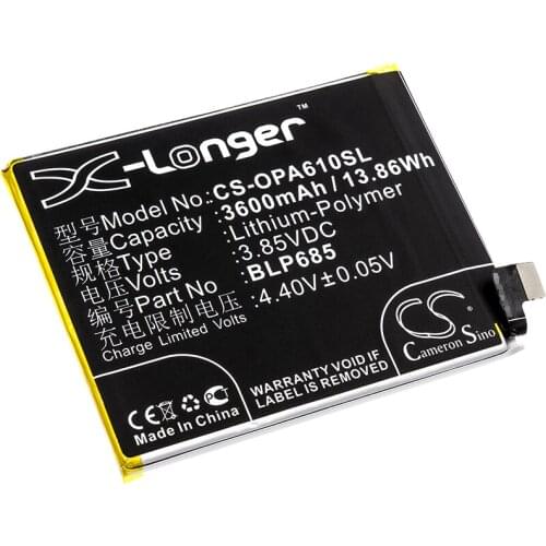 CS 3600mAh / 13.86Wh battery for Oneplus 6T, A6010, A6013 BLP685
