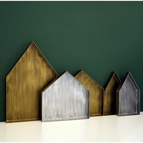 House Type Home Table Food Cake Bread Cupcake Display Stands for Wedding Birthday Decor Key Table Room Storage Dessert Tray