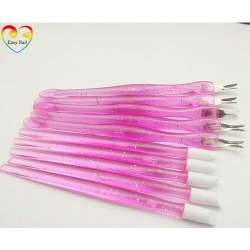 EasyNail 10Pcs (5 pusher+5 fork) Nail Art Tool Dead Skin Fork Trimmer Peeling Knife Cuticle Remover Salon Cuticle Pusher Pink