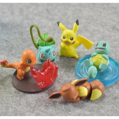 5PCS Pik Eev Cha Squ Bul Squ 3-5CM Action Figures Toys Retail