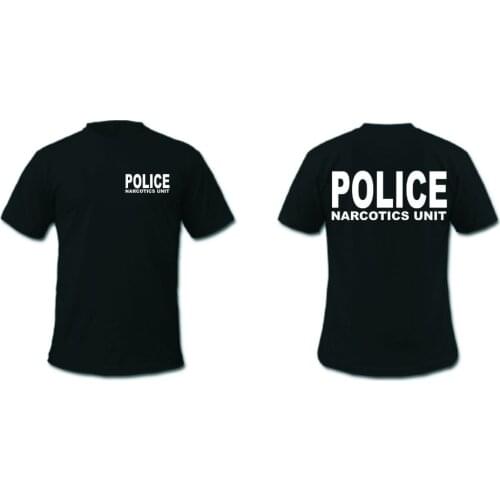 POLICE NARCOTICS UNIT TSHIRT T-SHIRT SHIRT GRAPHIC TEE 100% BLACK SOLID 2019 Fashion Solid Color Men T Shirt Sleeveless